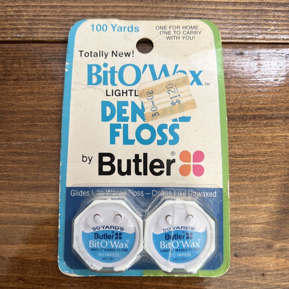 Vintage BitO’Wax Dental Floss By Butler 100 Yds New